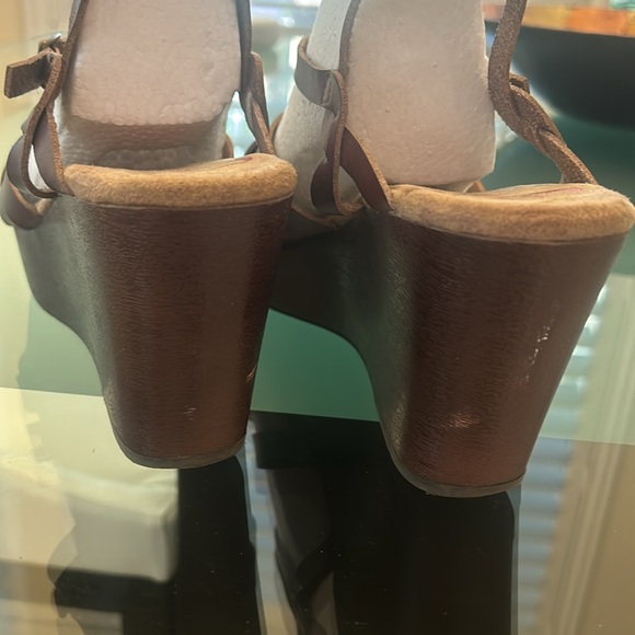 Jelly Pop Jelissa Memory Foam Brown Wood Wedge sz 10 Sandal Slingback Shoe EUC - Picture 12 of 17